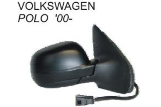 AYNA SOL VM192EHAL POLO HB (00-) ELEKTRİKLİ ISITMALI KESİK CAM resmi