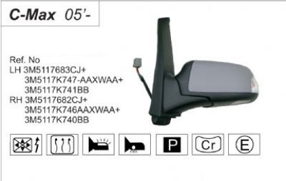 AYNA SOL VM302NEHPL FOCUS CMAX (03-) SİNYALLİ ELEKTRİKLİ ISITMALI PRIMERLİ resmi