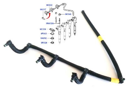 ENJEKTÖR DÖNÜŞ HORTUMU 0500406 FOCUS-II (04-11) C-MAX 1.6 TDCI resmi